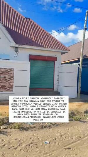 Nyumba ya vyumba viwili inauzwa Kigamboni Darajani, Dar Es Salaam (350 sqm)