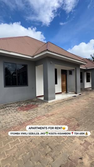 Apartment ya vyumba viwili inapangishwa Kisota Kigamboni, Dar Es Salaam