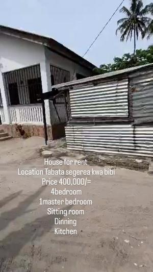 Nyumba ya vyumba vinne inapangishwa Tabata Segerea Kwa Bibi, Dar Es Salaam