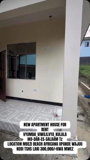 2 Bedrooms House/Apartment for Rent in Mbezi Beach Africana, Dar Es Salaam