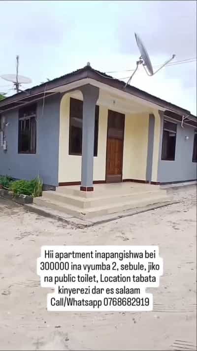 Apartment ya vyumba viwili inapangishwa Tabata Kinyerezi Mwisho, Dar Es Salaam