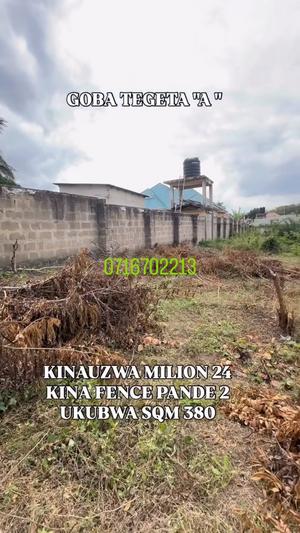 Residential Plot for Sale in Goba, Tegeta A, Dar Es Salaam (380 sqm) Residential Plot for Sale in Goba, Tegeta A, Dar Es Salaam (380 sqm)