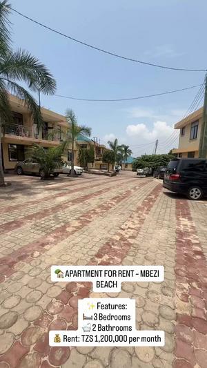 Apartment ya vyumba vitatu inapangishwa Tanki Bovu, Mbezi Beach, Dar Es Salaam