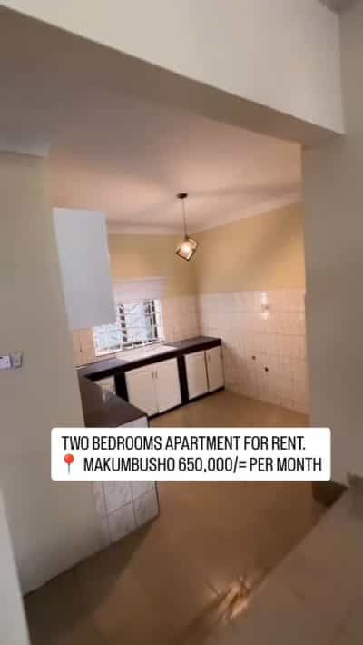 Apartment ya vyumba viwili inapangishwa MAKUMBUSHO, Dar Es Salaam