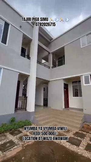 Nyumba ya vyumba viwili inapangishwa Wazo Mbwa Wani, Dar Es Salaam