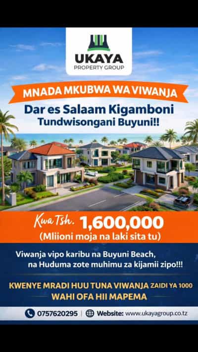 Residential Plots for Sale in Kigamboni Tundwisongani, Dar Es Salaam