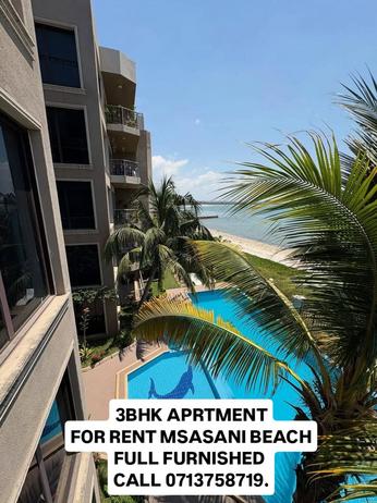 Apartment (Furnished) ya vyumba vitatu inapangishwa Msasani Beach, Dar Es Salaam