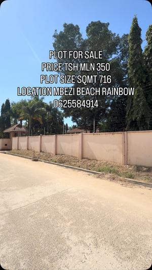 Kiwanja kinauzwa Mbezi Beach Rainbow, Dar Es Salaam sqm 716 Kiwanja kinauzwa Mbezi Beach Rainbow, Dar Es Salaam sqm 716