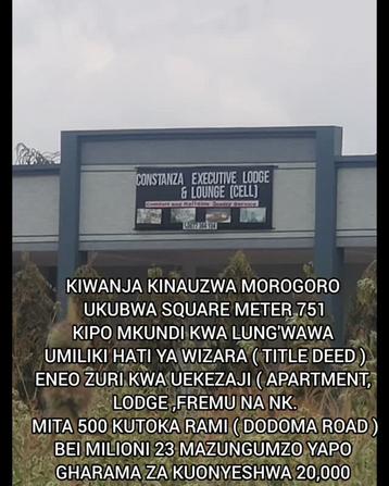 Plot for sale in Mkundi, Lung'wawa, Morogoro sqm 757 Plot for sale in Mkundi, Lung'wawa, Morogoro sqm 757