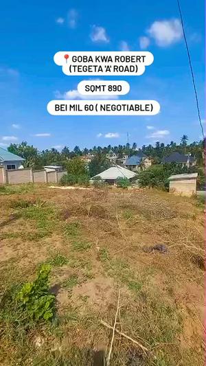Residential Plot for Sale in Goba Kwa Robert, Dar Es Salaam (890 sqm)