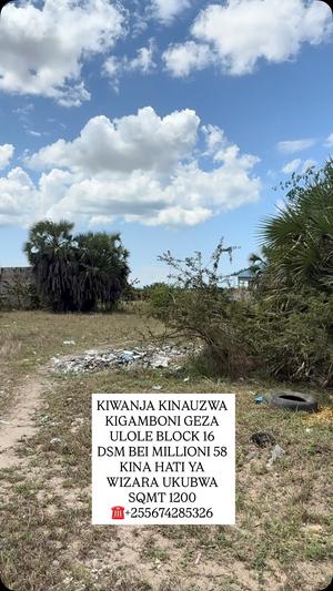 Residential Plot for Sale in Kigamboni Geza Ulole, Dar Es Salaam (1200 sqm) Residential Plot for Sale in Kigamboni Geza Ulole, Dar Es Salaam (1200 sqm)