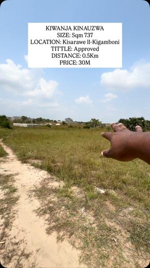Kiwanja kinauzwa Kisarawe II, Kigamboni, Dar Es Salaam sqm 737 Kiwanja kinauzwa Kisarawe II, Kigamboni, Dar Es Salaam sqm 737