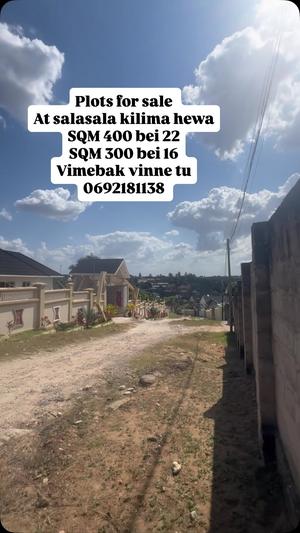 Residential Plots for Sale in Salasala Kilima Hewa, Dar Es Salaam (400 sqm) Residential Plots for Sale in Salasala Kilima Hewa, Dar Es Salaam (400 sqm)