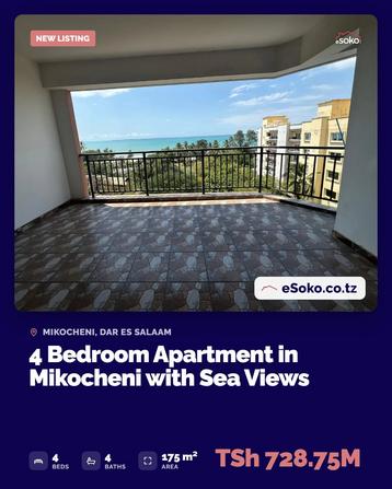 4 Bedrooms Apartment for Sale in Mikocheni, Dar Es Salaam (175 sqm) 4 Bedrooms Apartment for Sale in Mikocheni, Dar Es Salaam (175 sqm)