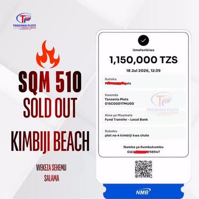 Beach Plots zinazouzwa Kimbiji Kwa Chale, Dar Es Salaam Beach Plots zinazouzwa Kimbiji Kwa Chale, Dar Es Salaam