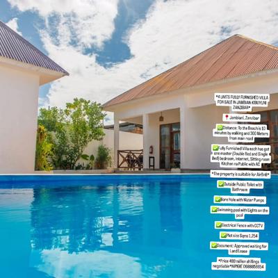 Villa (Furnished) ya chumba kimoja inauzwa Jambiani, Zanzibar (1254 sqm) Villa (Furnished) ya chumba kimoja inauzwa Jambiani, Zanzibar (1254 sqm)