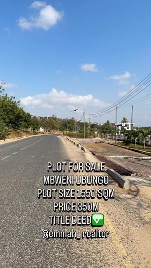 Kiwanja kinauzwa Mbweni Ubungo, Dar Es Salaam (1550 sqm) Kiwanja kinauzwa Mbweni Ubungo, Dar Es Salaam (1550 sqm)