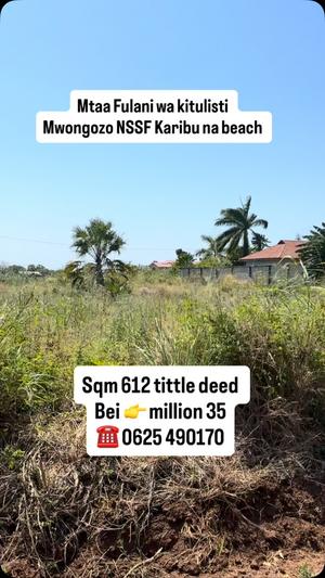 Kiwanja kinauzwa Kigamboni Mwongozo NSSF, Dar Es Salaam sqm 612