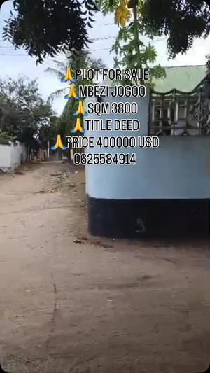 Plot for sale in Mbezi Jogoo, Dar Es Salaam sqm 3800 Plot for sale in Mbezi Jogoo, Dar Es Salaam sqm 3800
