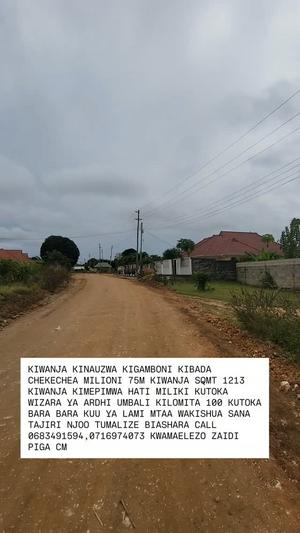 Plot for sale in Kigamboni Kibada, Dar Es Salaam sqm 1213