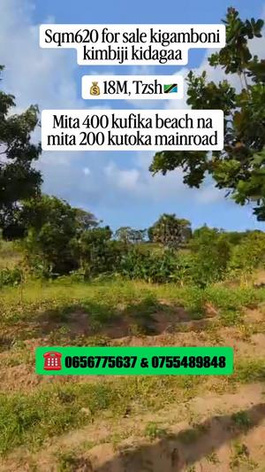 Kiwanja kinauzwa Kigamboni Kimbiji Kidagaa, Dar Es Salaam sqm 620 Kiwanja kinauzwa Kigamboni Kimbiji Kidagaa, Dar Es Salaam sqm 620