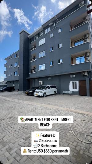 Apartment ya vyumba viwili inapangishwa Mbezi Beach, Dar Es Salaam