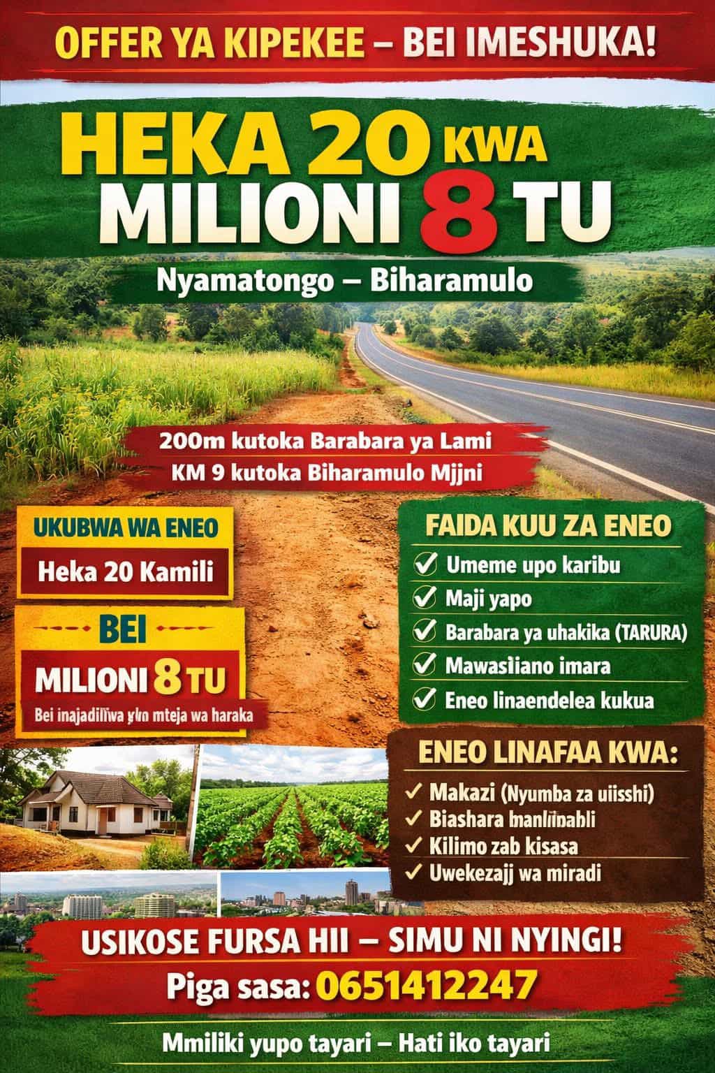 Kiwanja kinauzwa Biharamulo Mjini, Biharamulo, Kagera Kiwanja kinauzwa Biharamulo Mjini, Biharamulo, Kagera