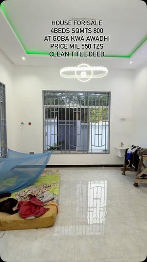 Nyumba ya vyumba vinne inauzwa Goba Kwa Awadhi, Dar Es Salaam (800 sqm)
