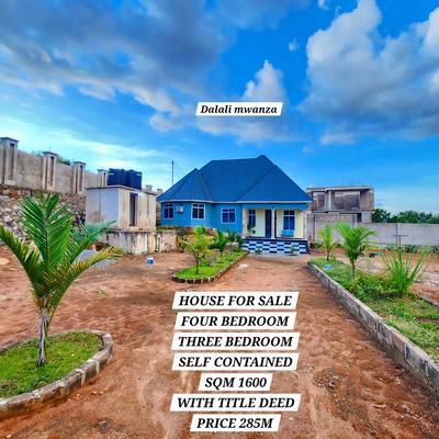 Nyumba ya vyumba vinne inauzwa Nyasaka, Mwanza (1600 sqm)