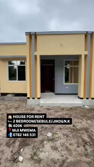Nyumba ya vyumba viwili inapangishwa Kigamboni Mji Mwema, Dar Es Salaam