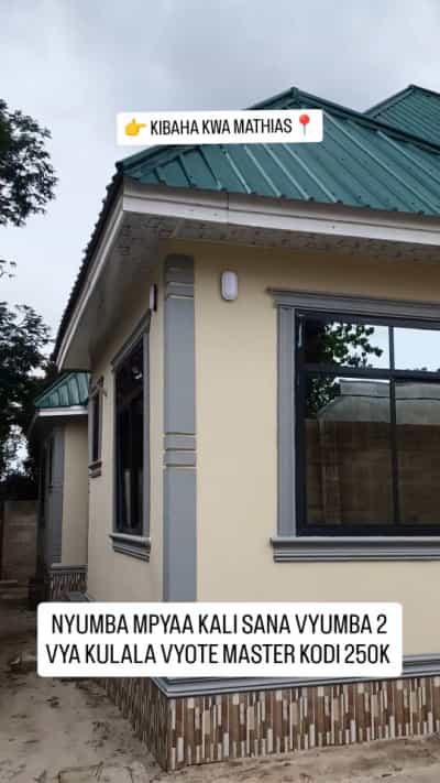 Nyumba ya vyumba viwili inapangishwa Kibaha kwa Mathias, Pwani