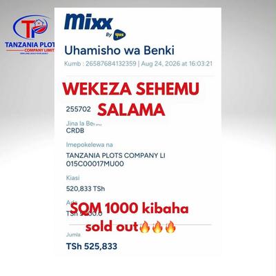 Viwanja vinauzwa Kibaha Misugusugu, Pwani (500 sqm)