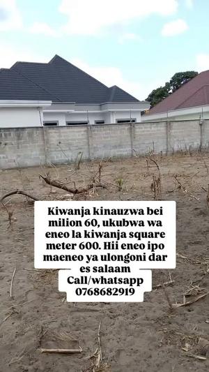Kiwanja kinauzwa Kinyerezi/ Ulongoni B, Dar Es Salaam (600 sqm) Kiwanja kinauzwa Kinyerezi/ Ulongoni B, Dar Es Salaam (600 sqm)