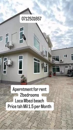 Nyumba/Apartment ya vyumba viwili inapangishwa Mbezi Beach, Dar Es Salaam