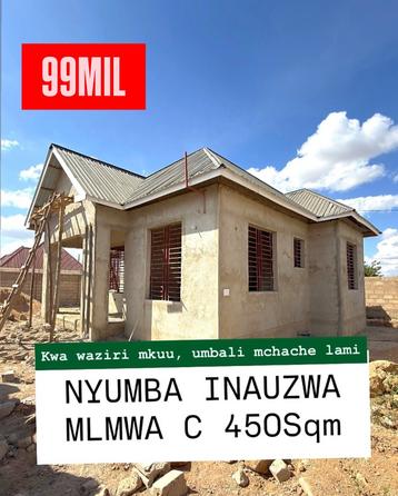 Nyumba ya vyumba vitatu inauzwa Mlimwa C, Dodoma (450 sqm) Nyumba ya vyumba vitatu inauzwa Mlimwa C, Dodoma (450 sqm)