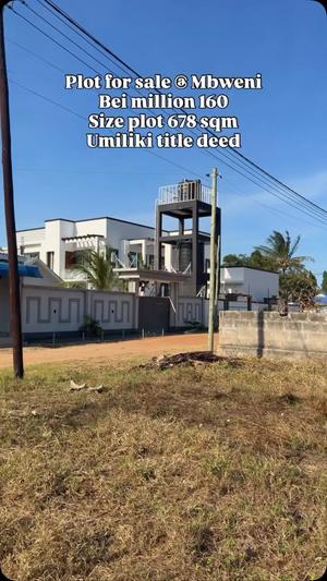 Kiwanja kinauzwa Mbweni, Dar Es Salaam (678 sqm) Kiwanja kinauzwa Mbweni, Dar Es Salaam (678 sqm)