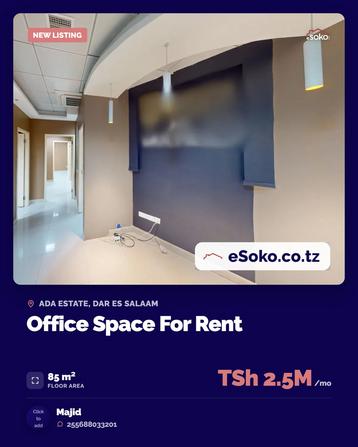 Office Space for Rent in ADA Estate, Dar Es Salaam (85 sqm) Office Space for Rent in ADA Estate, Dar Es Salaam (85 sqm)