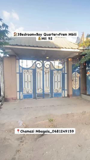 Nyumba ya vyumba vitatu inauzwa Chamazı Mbagala, Dar Es Salaam Nyumba ya vyumba vitatu inauzwa Chamazı Mbagala, Dar Es Salaam