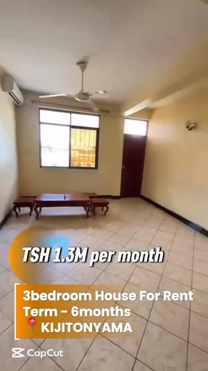 Nyumba/Apartment ya vyumba vitatu inapangishwa Kijitonyama, Dar Es Salaam