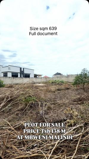 Plot for sale in Mbweni Malindi, Dar Es Salaam