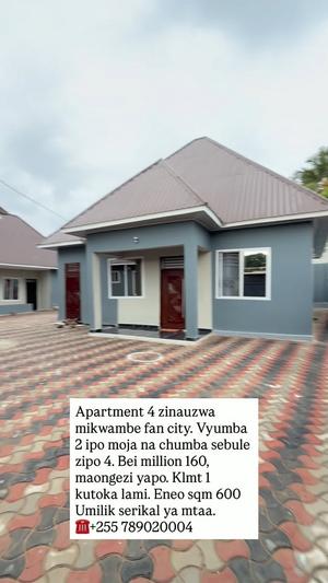 Apartment ya vyumba viwili inauzwa Mikwambe Fan City, Dar Es Salaam (600 sqm) Apartment ya vyumba viwili inauzwa Mikwambe Fan City, Dar Es Salaam (600 sqm)