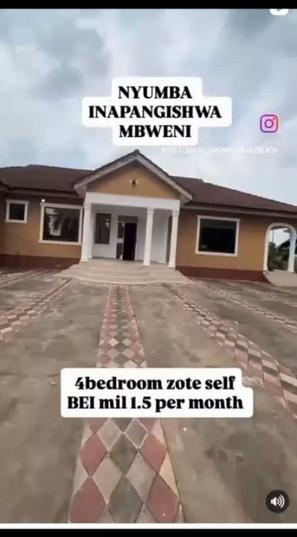 Nyumba ya vyumba vinne inapangishwa Mbweni, Dar Es Salaam Nyumba ya vyumba vinne inapangishwa Mbweni, Dar Es Salaam