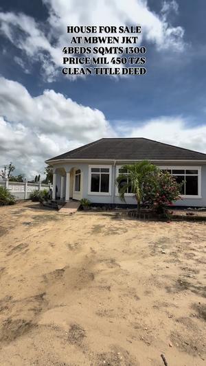 4 Bedrooms House for Sale in Mbweni Jkt, Dar Es Salaam (1300 sqm)