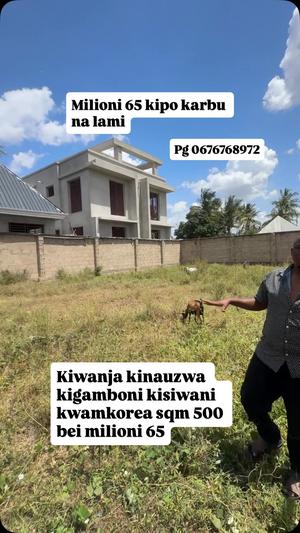 Kiwanja kinauzwa Kigamboni Kisiwani, Dar Es Salaam (500 sqm)