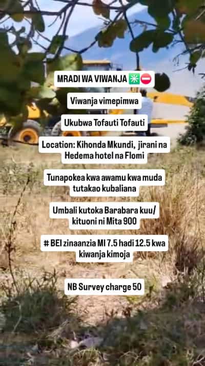 Viwanja vinauzwa Kihonda Mkundi, Morogoro