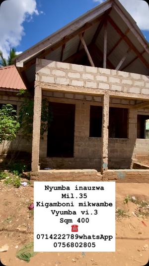Nyumba ya vyumba vitatu inauzwa Kigamboni Mikwambe, Dar Es Salaam (400 sqm) Nyumba ya vyumba vitatu inauzwa Kigamboni Mikwambe, Dar Es Salaam (400 sqm)