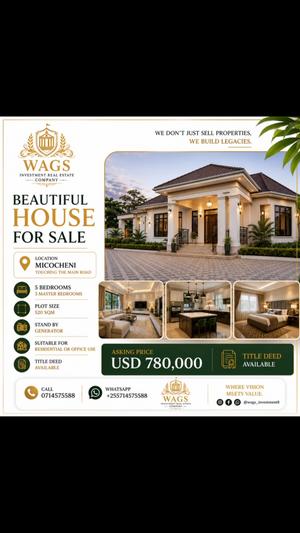 Nyumba ya vyumba vitano inauzwa Mikocheni, Dar Es Salaam (520 sqm) Nyumba ya vyumba vitano inauzwa Mikocheni, Dar Es Salaam (520 sqm)