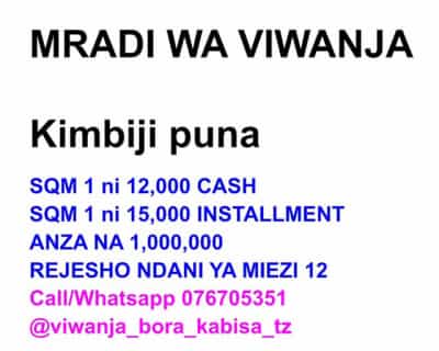 Residential Plots for Sale in KIGAMBONI KIMBIJI, Dar Es Salaam (500 sqm) Residential Plots for Sale in KIGAMBONI KIMBIJI, Dar Es Salaam (500 sqm)
