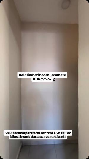 Apartment ya vyumba vitatu inapangishwa Mbezi Beach Masana, Dar Es Salaam