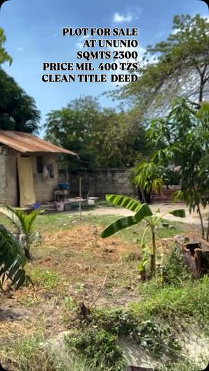 Plot for sale in Ununio Beach, Dar Es Salaam sqm 2300